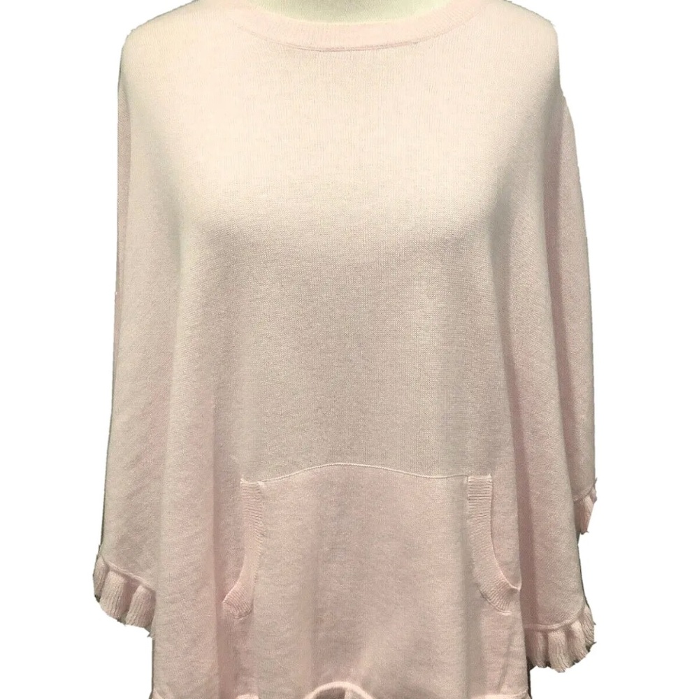 LILLY PULITZER NWT Girl's Pink Knit Ruffle Hem Cape, Size XL